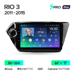 Штатная магнитола Teyes SPRO+ для KIA Rio 3 2011-2015 на Android 10 4G+WiFi 3Gb + 32Gb