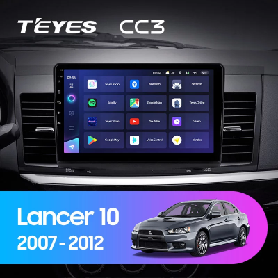 Штатная магнитола Teyes CC3 для Mitsubishi Lancer 10 CY 2007-2012 на Android 10